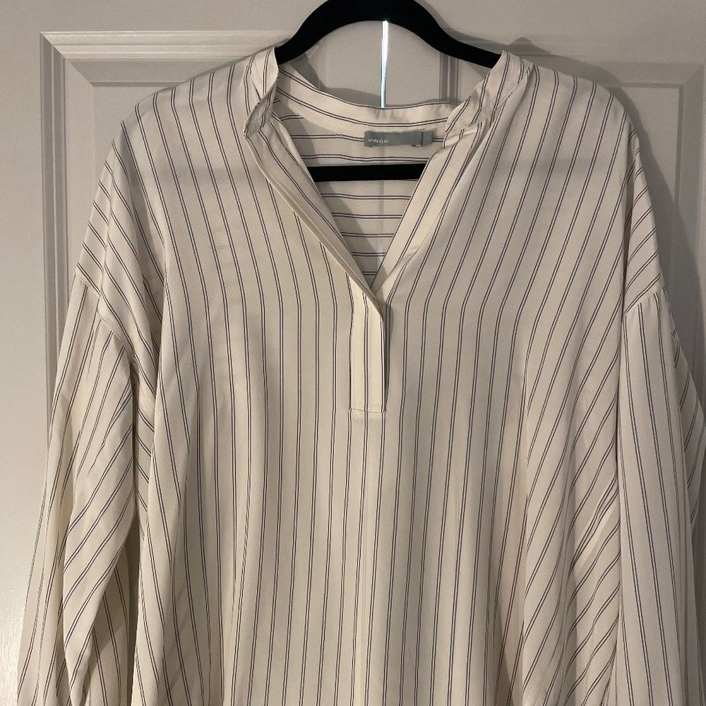 Vince Silk Striped Blouse